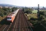 Einst und Jetzt (10) : Kerzell, Blick nach Süden nachmittags im August 1988 mit 120 127 und einem  Interzonenzug  gebildet aus DR-Wagen.