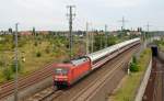 101 126 durchfährt mit dem ICE 1009 am 03.08.14 Bitterfeld Richtung Leipzig.