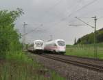 ICE 1104 nach Berlin und ICE 1613 nach Mnchen begegnen sich am 6.