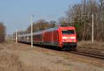 Der Pbz 2467 von Berlin nach Leipzig bestand am 25.02.21 aus fünf Wagen.