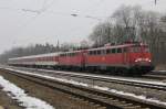 PbZ 1960 am 22.01.2010 in Neuoffingen: Zuglok war 115 448-3 (Bgelfalte).