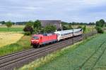 DB Fernverkehr 120 147 mit PbZ 2451 Hamburg-Langenfelde - Dortmund Bbf (Marl, NI, 08.06.19).