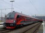 Der Rail Jet am 08.11.2008 in Mnchen Hbf zugast wegen Testfahrten.