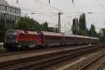 1116 204 mit einem Railjet in Mnchen-Heimeranplatz am 14.08.2010