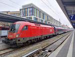 ÖBB 1016 023 mit dem neuen Railjet auf Testfahrt. // München Hbf // 27. Februar 2024