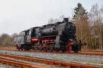 58 311, beschildert als 58 1111-2, mit dem Sonderzug der Ef Treysa aus Siegen nach Erndtebrück beim Umsetzen in Erndtebrück, am 31.03.2019.