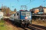 TRI 111 054-3 mit Fußballsonderzug (Osnabrück-Aachen) in Wuppertal, Januar 2026.