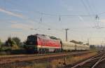 LEG 132 158-7 mit dem DPE 75905 von Leipzig-Plagwitz nach Meiningen, am 07.09.2013 in Naumburg (S) Hbf.