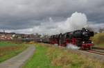 01 202 + 01 150 mit Sonderzug am 09.11.2013 bei Untersteinach Richtung Neuenmarkt-Wirsberg. 