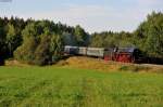 Auf der Rckfahrt des Landkreissonderzugs nach/aus Eger/Cheb konnte ich den Zug mit 01 1533-7 im schnsten Abendlicht ablichten, als er sich bei Oberteich in die Kurve legte, 07.09.2014