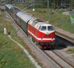 119 158-4 mit Sonderzug 25152 von Berlin-Schneweide nach Warnemnde hier bei der Durchfahrt in Warnemnde Werft.09.08.2014 