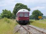 MaK GDT 0518 der Arbeitsgemeinschaft Verkehrsfreunde Lneburg (AVL) als Heideexpress auf der Fahrt von Lneburg nach Bleckede kurz vor Erbstorf, 21.06.2015  