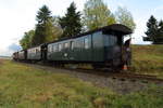 Letzte Scheinanfahrt von 99 5901 mit IG HSB-Sonderzug am Abend des 23.10.2016.