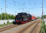 IGE Werrabahn-Eisenach 41 1144-9 mit dem  Regenbogen-Express  von Sömmerda nach Eisenach, am 05.05.2018 in Erfurt Ost.