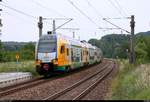 Für mich gar nicht eingeplant war 445 107-6 (Stadler KISS) der Ostdeutschen Eisenbahn GmbH (ODEG) als DPE 79321  Krämerbrücken-Express  von Berlin-Lichtenberg nach Erfurt Hbf, der den Hp Leißling auf der Bahnstrecke Halle–Bebra (KBS 580) durchfährt.
[16.6.2018 | 10:00 Uhr]