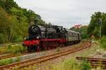 78 468 mit Sonderzug in Wuppertal Ronsdorf, August 2022.