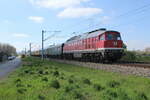 Budamar West 232 701-3 mit dem DPE 19946 von Gera Hbf nach Klostermansfeld, am 30.04.2023 in Erfurt Ost.