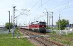 SLRS 232 088-5 mit dem DPE 19915 nach Thale Hbf, am 05.05.2023 bei der Ausfahrt in Erfurt Ost.