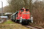 363 160-3 mit Sonderzug auf der Wuppertalbahn, Februar 2026.