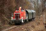 363 160-3 mit Sonderzug auf der Wuppertalbahn, Februar 2026.