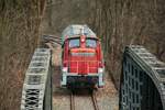 363 160-3 mit Sonderzug auf der Wuppertalbahn, Februar 2026.