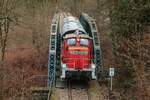 363 160-3 mit Sonderzug auf der Wuppertalbahn, Februar 2026.