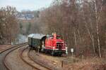363 160-3 mit Sonderzug auf der Wuppertalbahn, Februar 2026.