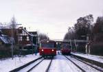 Korbach Sd 05.12.1992 - Treffen mit Sonderzug nach Frankenberg / Gieen und planm. Schienenbus Bad Wildungen - Brilon Wald