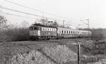 TEE-10  Rembrandt  (München Hbf - Amsterdam CS) mit NS 1142 bei Hüthum am 09.12.1976, ca 14.30u., km.65.2.