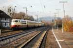 103 184 mit TEE 5460 Braunschweig - Wrzburg am 25.11.2011 in Kreiensen