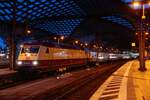 DB 101 001-6  Rheingold  mit AKE-Rheingold nach Hamburg in Köln Hbf, November 2025.