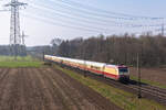 Der AKE Rheingold Express 101 100-6 bei Lemförde/Marl auf der Rollbahn nach Bremen/Sylt.
