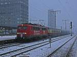 DB 110 169-0  Bahntechnik mit Kompetenz  mit Rheingold in Essen Hbf, Dezember 2012.