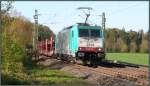 Die belgische 2834 (E 186)mit einen gemischten Güterzug am Haken im Gleisbogen bei Rimburg auf der Kbs 485. Bildlich festgehalten am 15.April 2014.