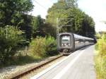 Der IC3 5091 der DSB verlässt am 09.09.2014 den Bundesbahnhof Flensburg von Gleis 1 in Richtung Dänemark