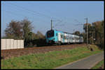 Bei Lotte legt sich ET 4.01 der Eurobahn nach Hengelo am 4.11.2020 um 10.48 Uhr in die Kurve.