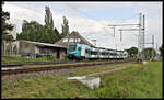 Eurobahn ET 4.06 verläßt hier am 21.5.2021 um 17.09 Uhr nach kurzem Halt Wissingen und fährt weiter nach Hengelo in den Niederlanden.