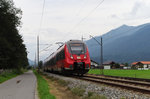 2442 204 ist als RB Reutte Tirol nach München unterwegs und wird gleich den Haltepunkt Garmisch-Partenkirchen Hausberg erreichen.