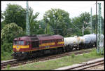 M 62-1300 Rail Polska rangiert hier am 31.05.2007 Kesselwagen im Grenzbahnhof Guben.
