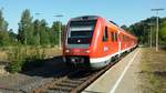 BR 612 RE 5282 von Cheb/Eger kommend im Grenzbahnhof Schirnding am 20.08.18 zur Weiterfahrt nach Nürnberg Hbf über Marktredwitz