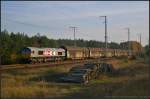 HGK DE 673 / 266 038 mit dem Waschmaschienen-Zug am 22.10.2013 in der Berliner Wuhlheide