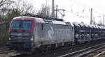 PKP Cargo mit EU46-515/193-515 und PKW-Transportzug Richtung Polen am 09.04.18 Berlin-Hirschgarten.