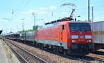 189 063-1 [NVR-Number: 91 80 6189 063-1 D-DB] mit PKW-Transportzug mit einigen VW-Modellen Richtung Polen am 15.07.18 Bf.