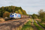 186 300 der RTB Cargo mit einem ARS-Autotransportzug bei Postbauer-Heng Richtung Nürnberg, 26.09.2018