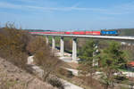 193 848 der EGP mit einem DB Autotransportzug bei Emskirchen Richtung Nürnberg, 30.03.2019