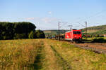 185 606 RHC mit einem leeren Autotransportzug bei Retzbach-Zellingen Richtung Würzburg, 09.09.2020