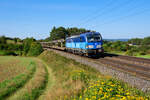 383 003 CD Cargo mit einem BLG-Autotransportzug bei Parsberg Richtung Regensburg, 14.09.2020