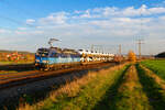 383 003 CDC mit einem BLG-Autotransportzug bei Markt Bibart Richtung Würzburg, 31.10.2020