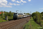 Die 193 875 der Werbevectron  Connectin Europe  mit Autozug in Richtung Nürnberg. Aufgenommen in Deuerling am 07.05.2016