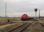 DB 261 047-5 mit dem EK 55244 von Erfurt Gbf nach Ebeleben, in Khnhausen; 17.02.2012